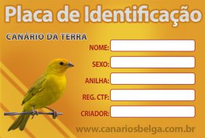 placa de identificação canário da terra